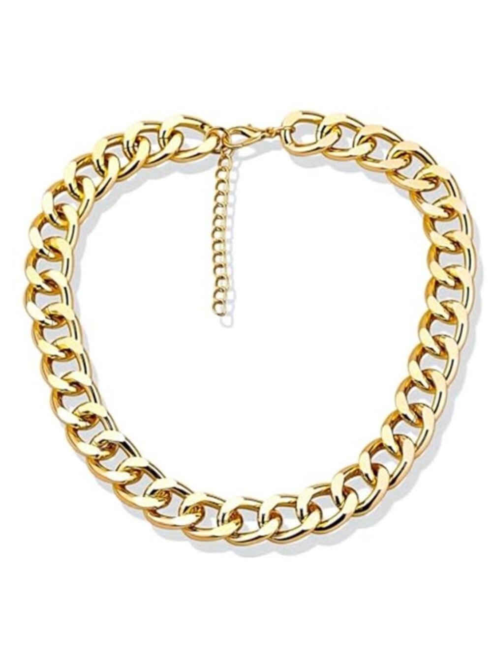 Chunky Gold Tone Layered Necklace 80s 90s Punk Cuban Link Choker Women